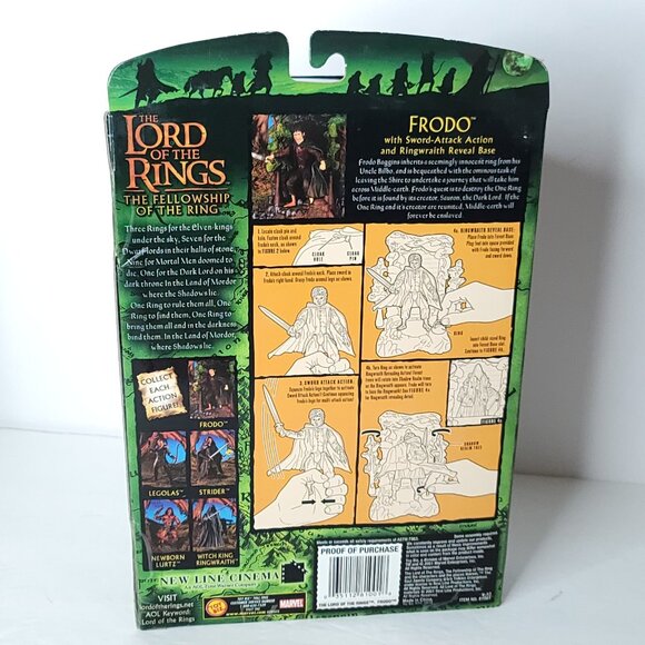 The Lord Of The Rings The Fellowship Of The Ring Frodo Action Figure 2001 NEW - Picture 5 of 6